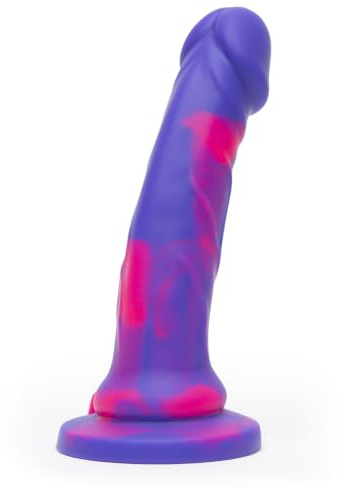 Lovehoney Lifelike Lover Luxe Realistic 7 Inch Suction Cup Dildo, Purple | Waterproof, Marbled Silicone, Suction Cup, Harness Compatible Strap on, Pegging, Adult Sex Toy for Women and Couples