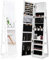 YITAHOME Jewellery Cabinet with Full Length Mirror and Large Storage, 360° Swivel Lockable Jewellery Organiser with Key for Women's Bedroom (White)