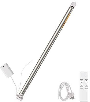 Zigbee Rechargeable Roller Shade Motor for 17/25/28mm Tube, Smart Blinds Motor Automatic Curtain Opener with App/Voice/Remote Control, Tuya Zigbee hub is Required (Motor with 1-Channel Remote)