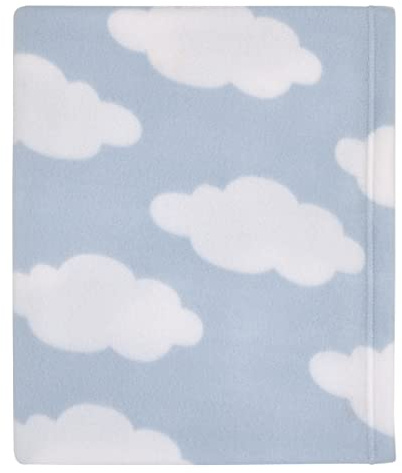 NoJo Everything Kids Light Blue and White Cloud Super Soft Toddler Blanket