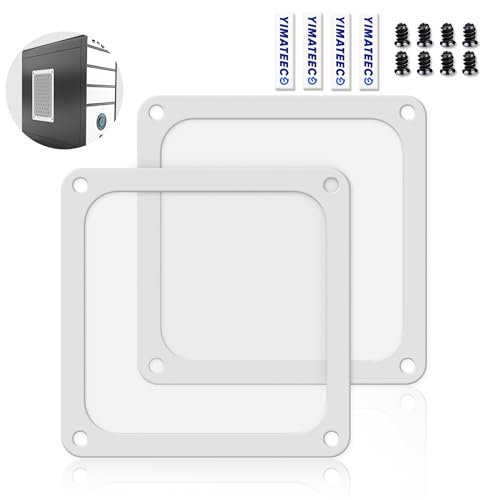 YIMATEECO Filtro de Polvo PC 140mm,2Pcs Magnética Filtro de Ventilador de Nylon Antipolvo para Caja de Ordenador Filtro Enfriador de PC Computadora(Nyl, 140x140mm, 2 Piezas, Blanco)