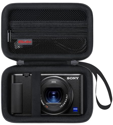 Elonbo Maleta de cámara Digital Sony ZV-1 / ZV-1F / ZV-1 II, Cámara de Video en Streaming 4k, Estante de Almacenamiento de Bolsa de Tapa de Viaje Duro. Negro