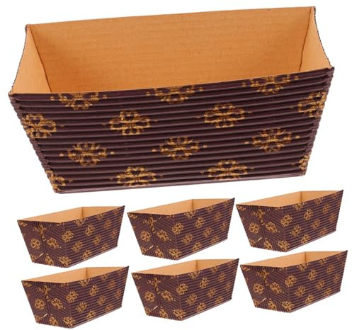 MAGICLULU Mini Teglie Per Plumcake in Carta Kraft, 25 Pezzi Antiolio, Per Feste Di Compleanno e Tea Party, Formato Rettangolare