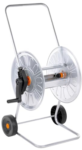 vidaXL Hose Reel Cart for 80 m 1/2 or 50 m 3/4 Hose, Garden Hose Cart for Watering Irrigation Balconies, Hose Trolley for General Use, Steel
