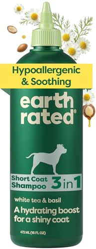Earth Rated Hypoallergenic 3-in-1 Soothing Dog Shampoo & Conditioner for Dogs & Puppies, Deodorizing, 98.5% Natural Origin Ingredients, 16 oz