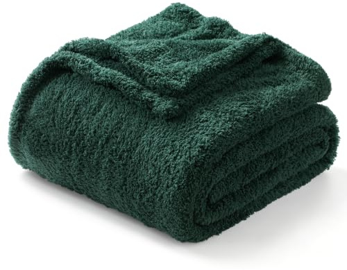 Exclusivo Mezcla King Size Fleece Blanket for Bed, Soft Lightweight and Fluffy Bed Blankets, Suitable for All Seasons, 230x265 CM Forest Green