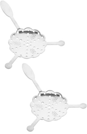 OUNONA 2piezas Cucharillas De Inoxidable Cucharilla De Ajenjo Hueca Gotero De Malla Accesorios De Coctelería Agitadores Reutilizables