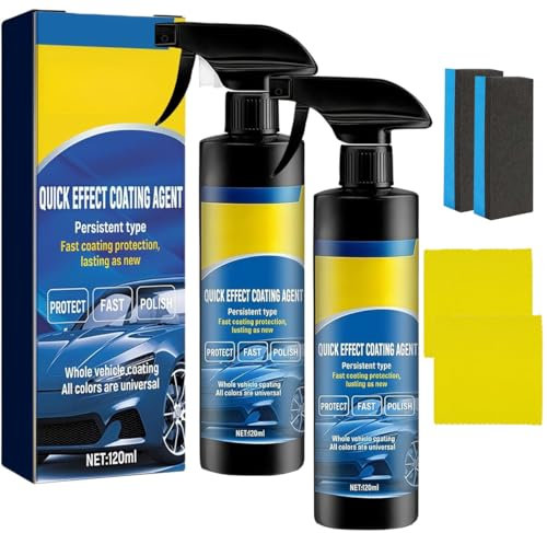 Advanced Car Quick-acting Coating Agent Spray, 2025 New Quick Effect Coating Agent for Car, 3 in 1 High Protection Quickly Car Coating Spray, Waterless Wash Coat Car Wax Polish Sprays (2 PCS)