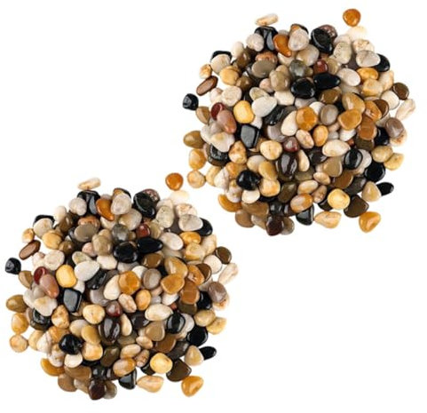 Toyvian 2bolsas Natural Para Paisajismo Exterior Piedras Decorativas Para Peceras Jarrones y Plantas De Interior De Rocas Multicolores Para Jardín y