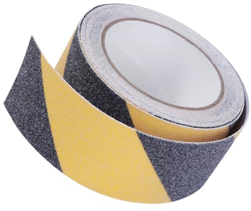 DINHEAROM Cinta Antideslizante Adhesiva de Metros para Baño y Escaleras Pegatinas de Seguridad Negro y Amarillo para Decoraciones y Prevención de Caídas