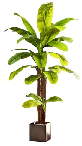 Stor Konstgrön Växt, Konstgjord Tropisk Bananträd I Kruka, Äkta Blad, Med Breda Gröna Blad, Dekorativ Golvväxt Inomhus, För Modernt Hem Eller Entré