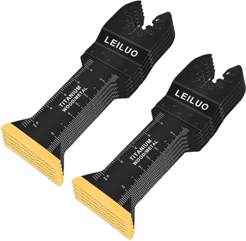 LEILUO 10 Lame Oscillanti Multitool Extra-Lunghe in Titanio da 70 mm Accessori Universali per Multitool per Legno e Chiodi Compatibili con DeWalt Makita Ryobi e Altri