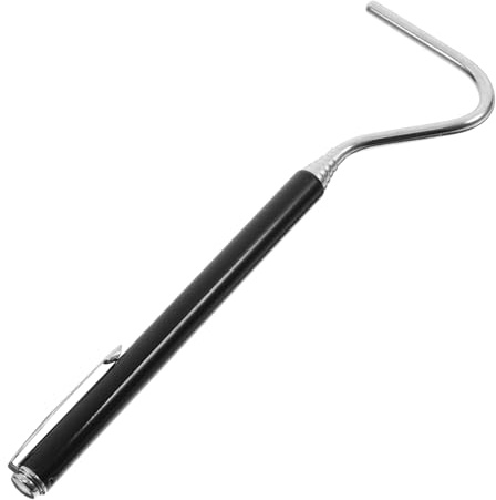 ANDRESLAD Retractable Stainless Steel Snake Hook with Telescopic Shaft for Safe Reptile Handling Lightweight Portable Catcher Tool for Snake Enthusiasts and Wild Catching