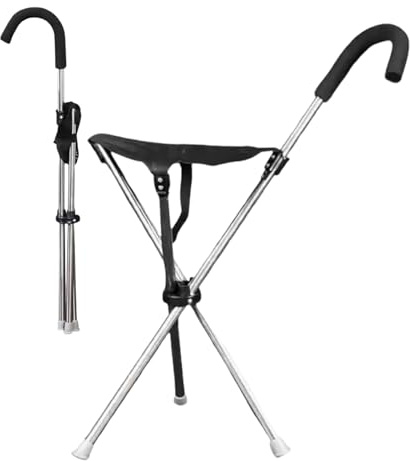 Walking Stick with Seat - Adjustable Lightweight Anti-Slip Stick | Portable Cane Seat - for Travel Hiking Sitting Urban Trail Park Outdoor Adventures