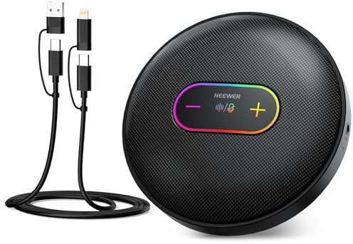 NEEWER UM04 Microfono USB, Mic a Condensatore Omnidirezionale da Tavolo con Anti Rumore Muto 48KHz/24Bit per Riunioni Online Ripresee Lezioni Skype, Compatibile con Windows PC Mac Computer e Telefono