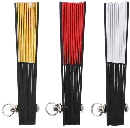 HONITANO Mini Abanicos Plegables de Papel 6 CM 3 Piezas Accesorios para Manualidades y Decoración de Muñecas Adecuado para Fotografía y Fiestas