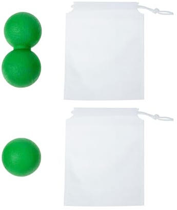 MAGICLULU Peanut Massage Ball Set Storage Bag, Green Fascia Massage Balls for Muscle Relaxation and Acupressure, Body and Foot Therapy Fitness Device