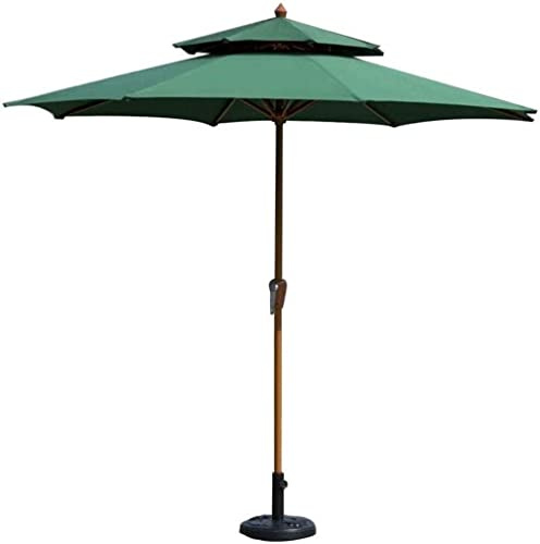 CHCWR Ombrellone da Giardino Ombrellone da Giardino 9' Ombrelloni Rotondi Double Top Ombrellone da Esterno per Patio, Perfetto per Cortile Esterno, Mercato di Eventi Commerciali sulla Spiaggia,