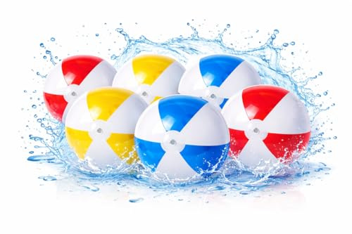 30 Balones - Pelota de Playa 28cm de PVC, Pelota Hinchable Juguetes inflables Pelota de Playa Colores de Verano, Adultos Playa, Fiesta de Piscina, Actividades , surtido 3 colores, Azul-Rojo-Amarillo.