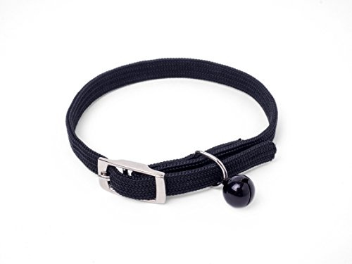Petface Stretch Nylon Cat Collar with Safety Clip, Black