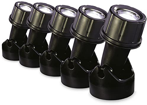 Blagdon Ultra Bright Economical LED Pond and Garden Lights, Fully Submersible, Waterproof, 1 Watt (5 Lights), with Transformer, Cables and Fixings, Black