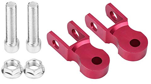 Duokon 2Pcs Universal Moto Amortiguador de Choque, Amortiguación Aumentar Dispositivo Amortiguadores de Choque 5cm Chasis Rojo(con tornillo)