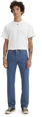 Levi's Uomo 501 Original Fit Jeans, Medium Stonewash, 31W / 32L