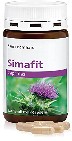 Cardo mariano (Silybum marianum) Simafit - 90 cápsulas con silimarina, colina y zinc para proteger y fortalecer tu hígado un bote alcanza para 3 meses, Sanct Bernhard - Cebanatural