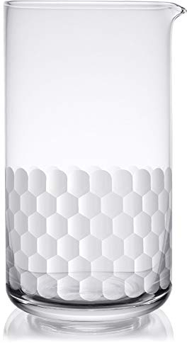 Cocktail-Rührglas – Honigwaben gehämmerte Bar Mixer Krug für Rührgetränke – nahtlos und handgefertigt aus Kristallglas, 680 ml