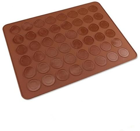 Wincal Silicone Baking Mats Macaron Cookie Sheet, Baking Sheet Mat-48 Cavity Silicone Mold Mat Macaroon Pastry DIY Macaron Mold Baking Tray Decoration Tool