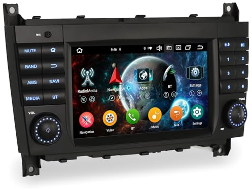 Android 16 Radio Coche con Pantalla Táctil Estéreo para Mercedes Benz Clase C W203 S203 CL203 Clase CLC Clase G W463 Bluetooth 5.1 CarPlay Android Auto DSP A2DP SWC WiFi Canbus 4GB 64GB