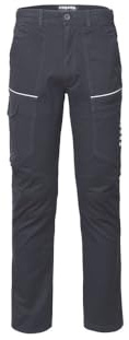 ROSSINI A80704 Pantalone da lavoro R-Stretch multitasche in cotone twill elasticizzato chiusura con zip e bottone Grigio (l)