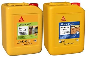 Pack Traitement et Protection Toiture SIKA - Sikagard-127 Stop Tout en 1 5L - Sikagard-223 Protecteur Toiture 5L