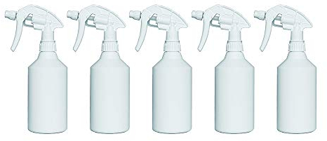 Uttex CHS 3AK Sprühflaschen 5 x 500 ml GL | Profi Leersprüher aus HDPE | Nachfüllbare Spray Bottles mit Strahl- & Nebel-Funktion | auslaufsicher, spülmaschinenfest, vielseitig einsetzbar