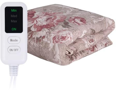 EcoSapiens Heizdecke mit abschaltautomatik 150x180 cm, Wärmedecke mit 3 Heizstufen, Elektrische Beheizbare Decke, Electric Blanket, Bettheizung Wärmeunterbett