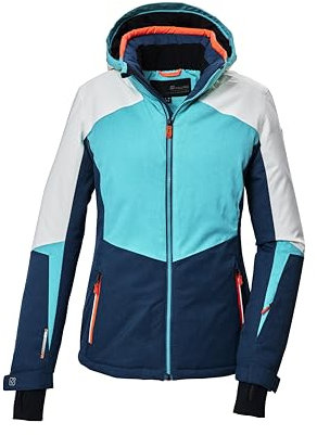 killtec Damen Skijacke/Funktionsjacke mit abzippbarer Kapuze und Schneefang KSW 66 WMN SKI JCKT, aqua, 38, 41952-000