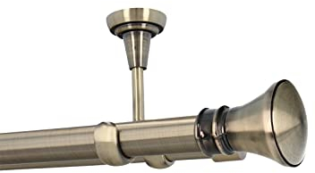 HDTL Gardinenstange Vorhangstange 25/19mm 2-läufig Deckenmontage Messing Antik 180 cm Idaja