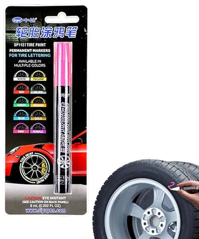 Kreidemarker – Reifenmarker-Lackstift | 3 mm wasserdichter Autoreifen-Stift, bunter Lackstift für Reifen, permanenter Reifenmarkierungsstift für Autoreifen, Ausbesserungsstift mit glatter Tinte