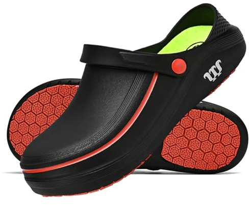 SECHRITE Sabots de Jardin Homme Femme, Clogs Confortables Chaussures Légères pour Jardinage, Loisirs, Camping et Usage Quotidien Noir 39-40