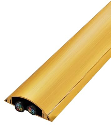 YZWZZXC Kabelbrücke Boden, Kabelkanal Halbrund, Selbstklebende Kabelkanal Aus Metall, Verhindert Stolperfallen, Bietet Platz für 2–8 Kabel, Geeignet für Büro, Teppich, Boden(Gold,28mm/1.1in)