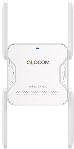 QLOCOM AX1500 Double Bande Repetiteur WiFi 6 Puissant Couverture jusqu'à 200 m² plnvzdqweidgs