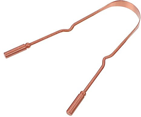 PACKOVE Raschietto Per La Lingua in Rame Dorato Con Scatola Portaoggetti, Puliscilingua Portatile Ergonomico Per La Pulizia Orale e Freschezza Quotidiana