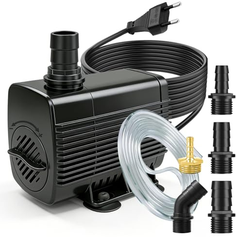 SongLong Ultra-Leise Springbrunnenpumpe 50W 2600L/H 3m Kabel, Teichwasserpumpe mit Überhitzungsschutz, für Gart brunnen, Teich, Hydroponik-Anlagen