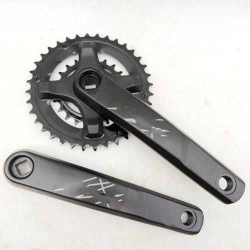 Bielas MTB para bicicletas de 8 velocidades y 9 velocidades - Cadena de acero 36/22T, brazo de manivela de aleación de aluminio de 175 mm, interfaz cuadrada de pedalier cónico