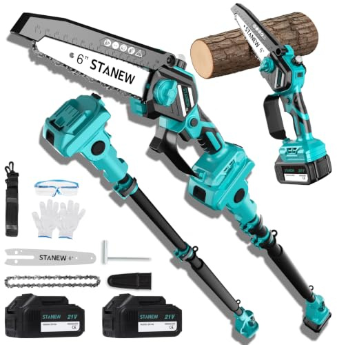 Stanew Motosierra,Batería con 2 Baterías 4000 mAh y 6 Pulgadas