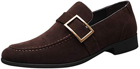 cfpqv Mocassins en daim pour homme, café, 38 EU