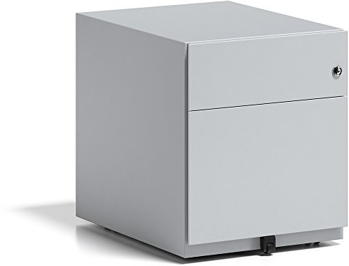Bisley Note - Cassettiera su rotelle con Maniglie, 1 cassetto Universale, 1 cassetto HR, in Metallo, 645 Grigio Chiaro, 56,5 x 42 x 49,5 cm