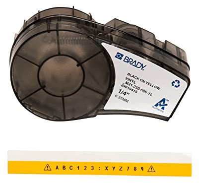 Brady 139745 Noir, Jaune Imprimante d'étiquette adhésive - Étiquettes à imprimer (Noir, Jaune, Imprimante d'étiquette adhésive, Acrylique, Vinyle, Transfert thermique, Permanent, Mat)
