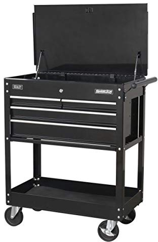 Sealey Ap850Mb Heavy-Duty Mobile Tool & Parts Trolley 4 Drawers & Lockable Top