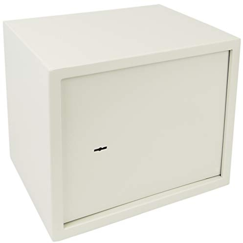 PrimeMatik - Cassaforte di Sicurezza in Acciaio Armadi di Sicurezza con Chiavi 38 x 30 x 30 cm Beige